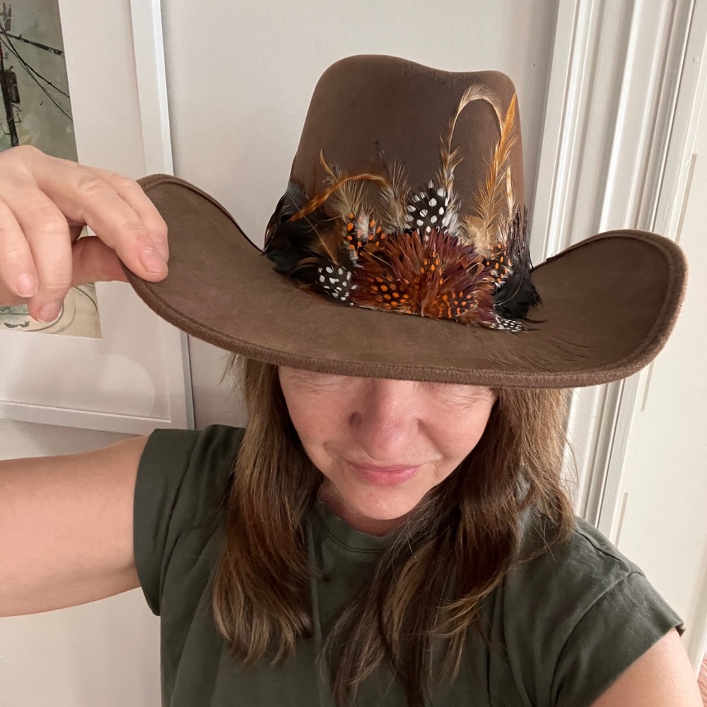 Cowboy hat with feathers